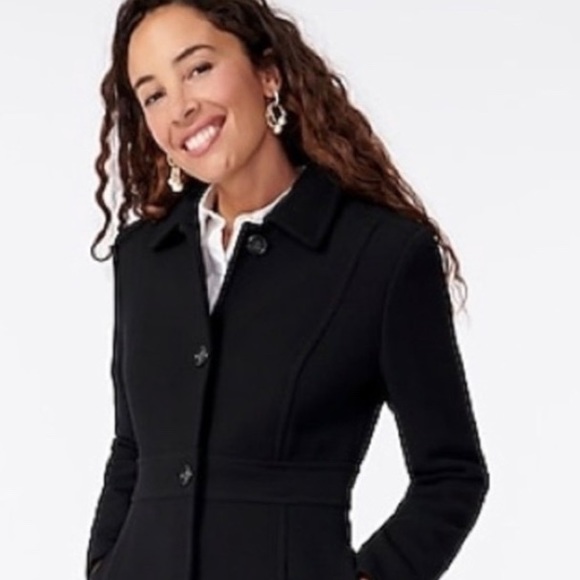 J. Crew black wool blend lady day pea coat - Picture 1 of 10